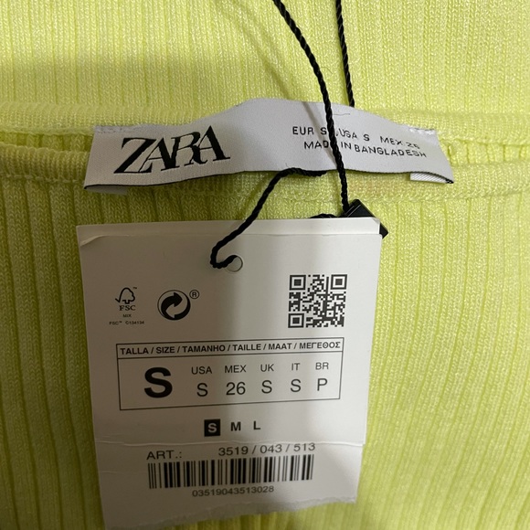 Zara neon green midi dress size small - Picture 2 of 3